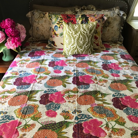 Other - Hand Stitched Lightweight Cotton Kantha Quilt.